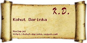 Kohut Darinka névjegykártya